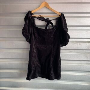 Anthropologie NWT Pilcro Puff-Sleeve Square-Neck Corduroy Mini Dress